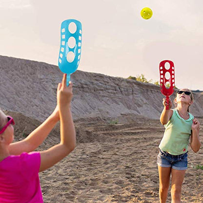 Gamie Scoop and Toss Game for Kids – Includes 2 Scoops and 2 Balls – Fun Outdoor Toys for Beach, Backyard, Camping, or Park – Great PE Equipment & Summer Activity for Boys, Girls & Families