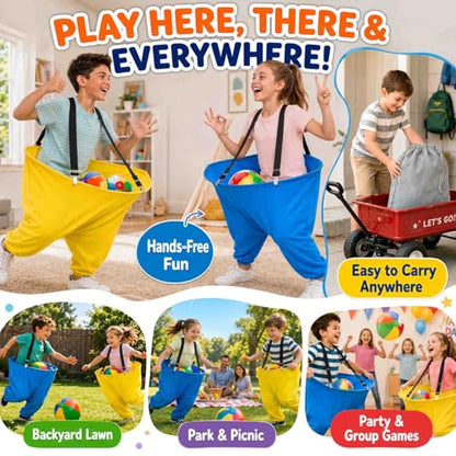 Granny Pants Yard Game for Adults and Kids, Big Pants Ball Catch Game with 2 Giant Pants, Balls, Pumps & Storage Bag, Outdoor Tossing Games for Birthday Party, Backyard Party, Family Reunion - size: Small for Kids-2PCS