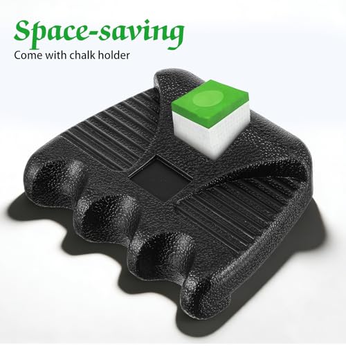 2-Pack 3 Holes Pool Cue Holder Portable Weighted Pool Stick Holders with Chalk Holder Non-Slip Billiard Cue Rest for Table Edge Mini Pvc Billiards Accessories