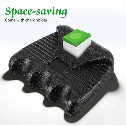 2-Pack 3 Holes Pool Cue Holder Portable Weighted Pool Stick Holders with Chalk Holder Non-Slip Billiard Cue Rest for Table Edge Mini Pvc Billiards Accessories
