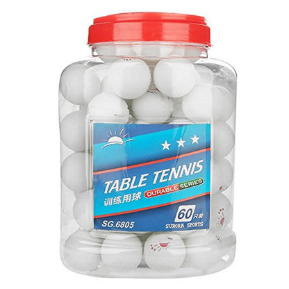Vbest life Ping Pong Balls with Box, 60 Pcs 3-Star Table Tennis Ball Ping Pong Balls for Competition Training Entertainment - color: White