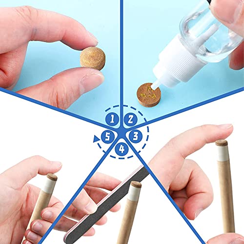 10pcs 13mm Pool Cue Tips Billiard Head Brown Multiple Layers Pig Skin H Hardness