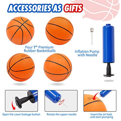 Foldable Electronic Dual Basketball Arcade Game,Double Shot 2 Player, 8 Game Options w/4 Balls LED Scoring System & Indoor Basketball Game for Youth, Adults