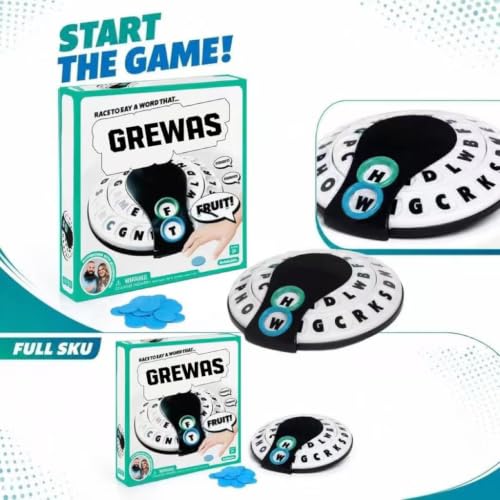 Starts with/Ends with Word Game, 2026 New Spin & Shout Word Game, First Letter Last Letter Game with 20 Tokens, The Fast-Paced Family Party Game - Choose a Category & Race Against The Time