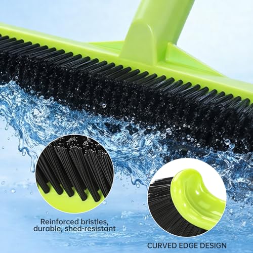 Pool Brush Head, Scrub Brush with Premium Nylon Bristles,Curved Ends High-Efficiency Pool Broom/Pool Brushes for Cleaning Inground/Above Ground,Swimming Pool, Walls, Bathtubs, Tiles & Floors(Green) - color: Green