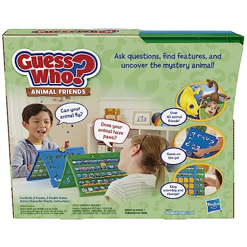 Hasbro Gaming Guess Who? Animal Friends Game | 2 Double-Sided Animal Sheets | 2-Player Board Games for Kids | Easter Gifts for Boys and Girls | Ages 6+ (Amazon Exclusive)