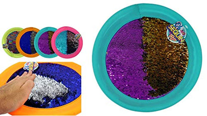 JA-RU Sequin Flyer Soft Frisbee-Disk Toy (1 Frisbee Assorted) Flying Disc for Kids and Adults, Boys and Girls. Beach Pool Indoor and Outdoor Throwing Games. Birthday Gifts - size: 1 Unit