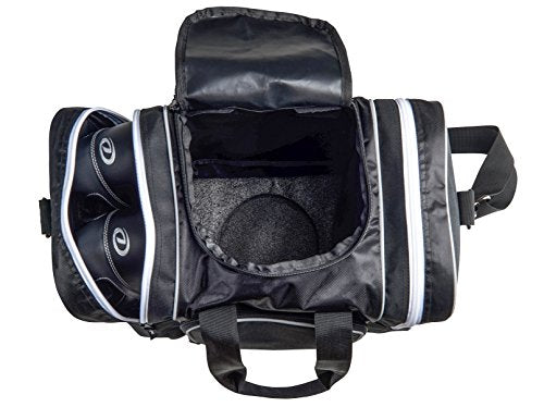Athletico Bowling Bag for Single Ball - Single Ball Tote Bag With Padded Ball Holder - Fits a Single Pair of Bowling Shoes Up to Mens Size 14 - color: Black