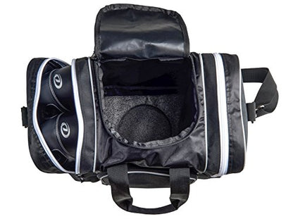 Athletico Bowling Bag for Single Ball - Single Ball Tote Bag With Padded Ball Holder - Fits a Single Pair of Bowling Shoes Up to Mens Size 14 - color: Black