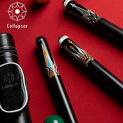 Collapsar CA Pool Stick with 1X1 Hard Case,58" Maple Professional Billiard Cue Stick,19-21 oz Pool Cue Set - color: CA005+Joint Protector+Hard Case, size: 19 ounce
