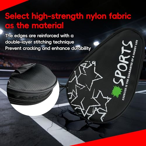Ping Pong Paddle Cover Compatible with STIGA – Table Tennis Case for 2 Paddles & 7 Balls, Large Capacity Paddle Case with Separate Ball Pouch, Water-resistant & Shockproof Storage Bag