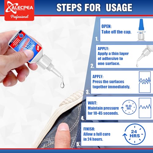 ALECPEA 20g Shoe Glue - Flexible Instant Adhesive for Sole Repair & Restoration - Waterproof Heavy Duty Sneaker Glue for Boots, Heels, Hiking Shoes, Leather & Rubber - Sets in 15 Seconds - size: 20g/1Pack, style: Shoe Glue