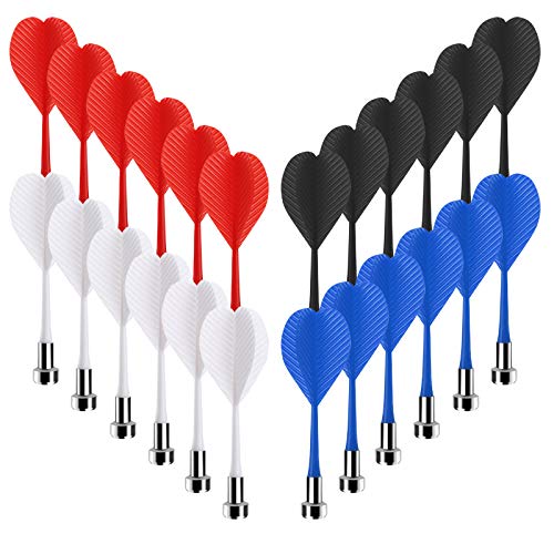 Accmor Magnetic Darts, Magnetic Darts Replacement for Magnetic Dartboard - color: 24 Pack-Red, White, Black, Blue