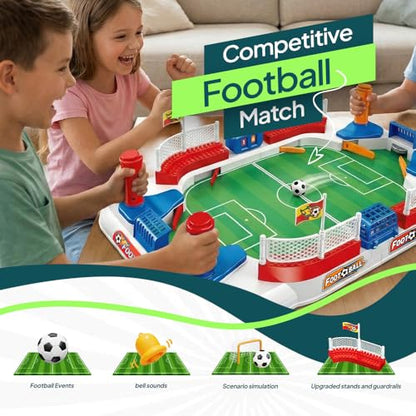 Mini Table Soccer Board Game – Soccer Gifts for Boys 8-12, Soccer Toys for Kids Ages 6-12, Indoor Mini Foosball Table for Kids, Fun Soccer Board Game, Perfect Birthday