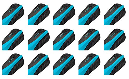 Harrows 5 Sets of 3 Retina Slim Aqua Blue Dart Flights Plus 1 Set of 3 Aluminum Dart Flight Protectors & Bracelet