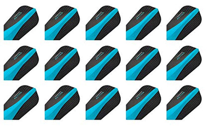 Harrows 5 Sets of 3 Retina Slim Aqua Blue Dart Flights Plus 1 Set of 3 Aluminum Dart Flight Protectors & Bracelet