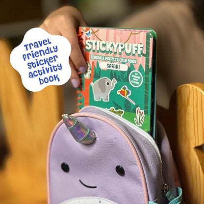 DINO MINI Stickypuff Value Pack - 3 Reusable Puffy Sticker Book for Toddlers - Puffy Stickers for Toddlers - Travel Activities for Kids Ages 4-8 - Screen Free Birthday Gifts (Animals) - color: Animals
