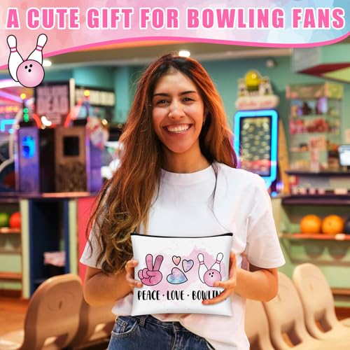 9 Pcs Bowling Makeup Bag Cosmetic Bag Bowling Lover Gifts Sport Ball Accessories Zipper Pouch Sport Party Favors for Women Coach Travel Player (Elegant) - style: Elegant