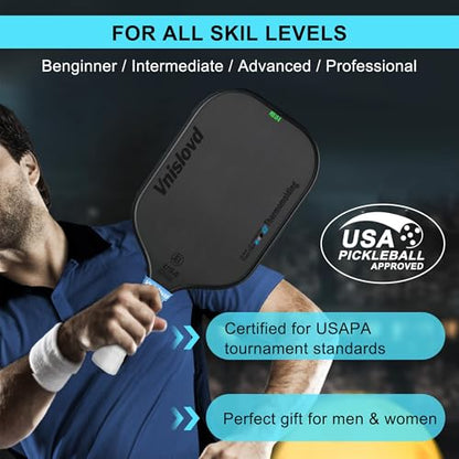 Thermoformed Pickleball Paddles Pro T700 Raw Carbon Fiber Pickleball Racket-16MM Unibody Design-Injected Foam-Rougher Spin Texture for Best Control,Power-Competition Version-USAPA Approved,Elongated
