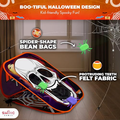 Swooc Games® - Haunted Toss™ | Halloween Games for Kids | 2-in-1 Bean Bag Toss Game | 5-Second Setup | Spooky Halloween Party Games for Kids | Fall Bean Bag Toss Cornhole | Carnival Party Activities