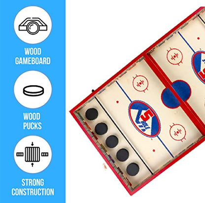 Regal Games - Jumbo 22" Sling Puck - Fun, Fast Family-Friendly Finger Hockey Puck Game - Includes 1 Gameboard, 5 Red Pucks, 5 Black Pucks - Ideal for 2 Players Ages 6+