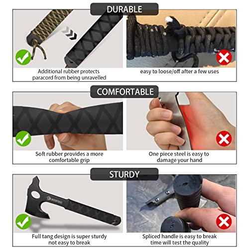 NedFoss Throwing Axe Set, 10.2'' Full Tang Throwing Hatchet with Sheath, Updated TPR Rubber Wrapped Handle, Perfect for Competition and Recreation
