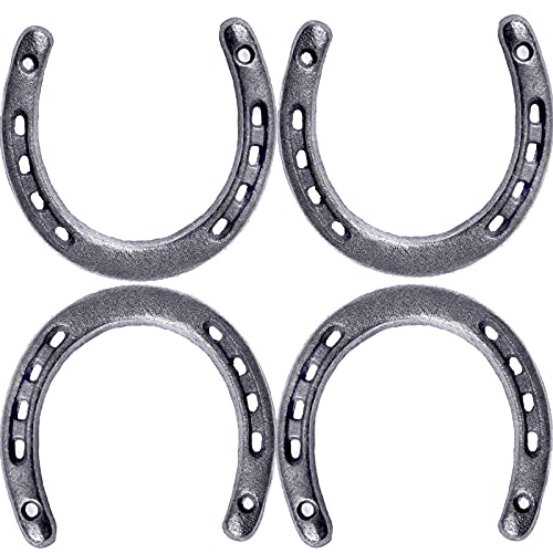 GGTYHAO 12PCS Cast Iron Horseshoe，for Good Lucky, Durable Cast Iron Medium Horseshoe 5 Holes On Each Side for Wall Hung - color: silver 12
