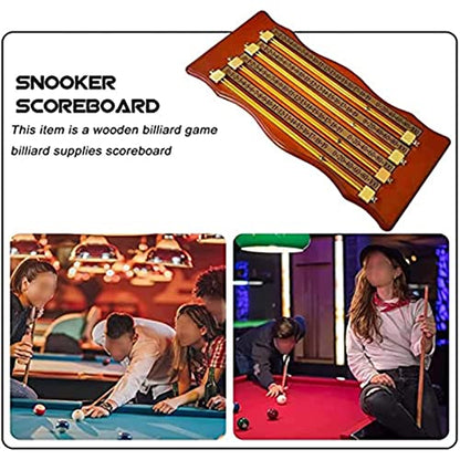 Wall Mounted Billiard Scoreboard with Rails and Pointers, Wooden Snooker Pool Scoreboard Game Scorer Billiard Accessories, for Billiard Score Keeper, Billiard Lovers, Snooker Game