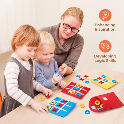 JoyCat Tic Tac Toe Mini Board Game Toy for Kids and Family,Birthday Party Favors,Goody Bag,Fun Indoor Game Night Activity,Gifts for Students,Easy to Store(Bulk Pack of 12) - style: Classic