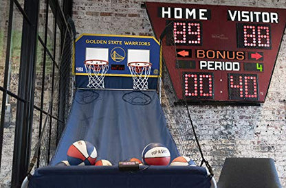 Pop-A-Shot - Home Dual Shot Arcade Basketball Game with NBA Graphics l Sensor Scoring l 16 Game Modes l 7 Balls l Foldable Storage l for All NBA Fans - style: Golden State Warriors
