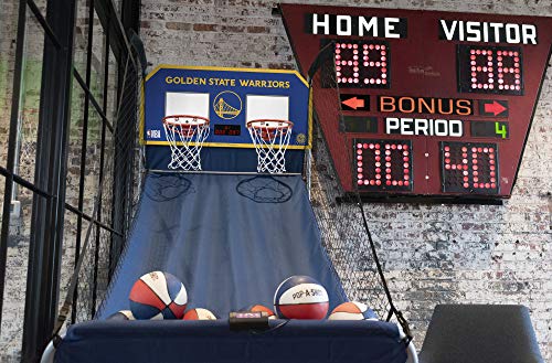 Pop-A-Shot - Home Dual Shot Arcade Basketball Game with NBA Graphics l Sensor Scoring l 16 Game Modes l 7 Balls l Foldable Storage l for All NBA Fans - style: Golden State Warriors