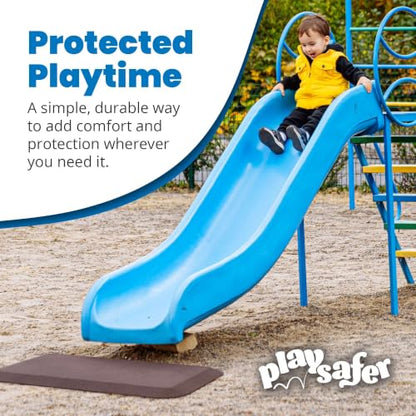 Playsafer Playground Safety Rubber Wearmat for Swingsets and Slides - 1" Thick X 24" W X 40" L (2 Pack, Brown) - color: Brown, size: 2 Pack (40" L x 24" W x 1" Thick)