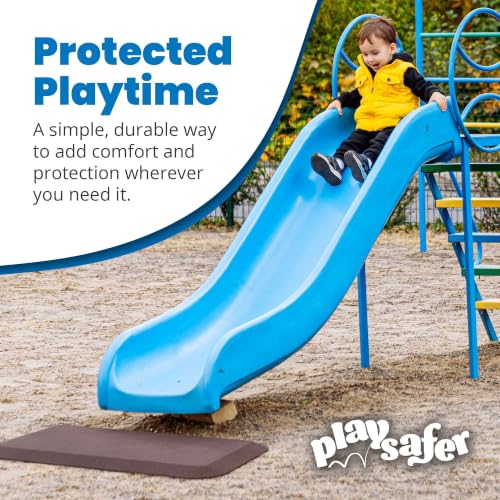 Playsafer Playground Safety Rubber Wearmat for Swingsets and Slides - 1" Thick X 24" W X 40" L (1 Pack, Black) - color: Black, size: 1 Pack (40" L x 24" W x 1" Thick)