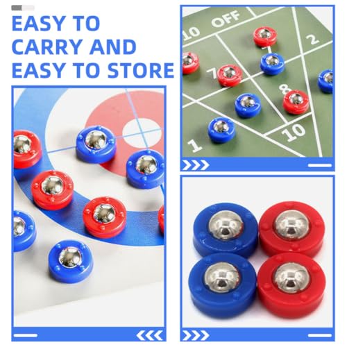 BESTonZON 20pcs Tabletop Shuffleboard Pucks Mini Shuffleboard Replacement Pieces Set Blue and Red Accessories Portable Curling Equipment for Tabletop Play