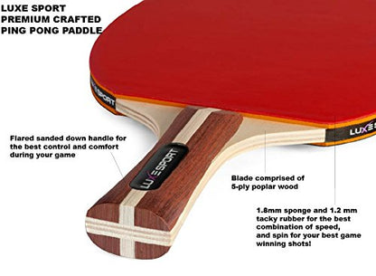 Ping Pong Paddle Set of 4 -Full Table Tennis Bundle includes 4 Ping Pong Paddles, 8 Three Star Balls, Portable Storage Travel Bag/Case - Racket Kit 2 or 4 Players - Recreational Indoor/Outdoor Games