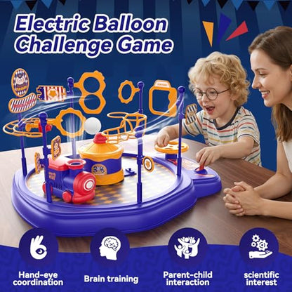 Train Toy & Car Race Track Board Game for Kids – Floating Ball Challenge with Lights & Sounds STEM Toy, Enhances Focus & Coordination, Gift for Boys Girls Ages 4 5 6 7 8