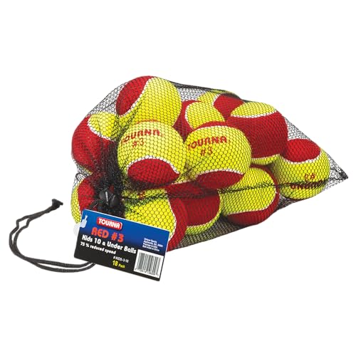 Tourna Low Compression Stage 3 Tennis Ball - style: 18 Pack