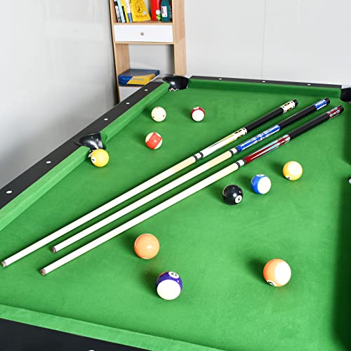 Set of 2 Pool Cue Stick,58" 2 Piece Maple Billiard Cue Stick - color: Blue