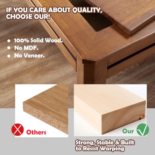 Solid Wood Board Game Table with Removable Table Top for 4–6 Players,Gaming Table and Dining Includes Play Mat and Detachable Cup Holders with 55" x 31" Play Area (Cherry) - color: Cherry