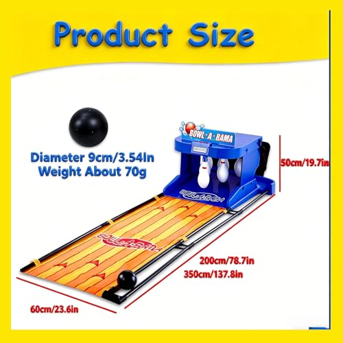 Electronic Bowling Alley Game for Home, 3.5m Indoor Bowling Game with LED Scoreboard, Auto Reset, Lighting and Sound Effects, Bowling
