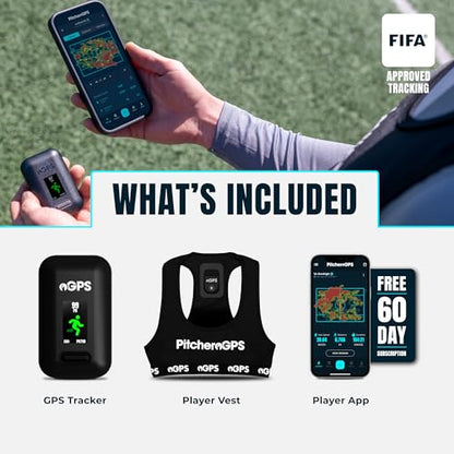 PitcheroGPS Soccer Tracker & Vest - Tracks 18 Key Performance Metrics - Includes 60 Days Subscription. Soccer Training Equipment for Performance & Fitness Tracking (Adult Small) - size: Adult Small