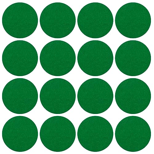 BQSPT 94mm Air Hockey Mallet Felt Pads Replacement Air Hockey Pushers Pads Green Self Adhesive Felt Sticker for 96mm Air Hockey Pushers Handles Paddles Accessories(16 Pack)