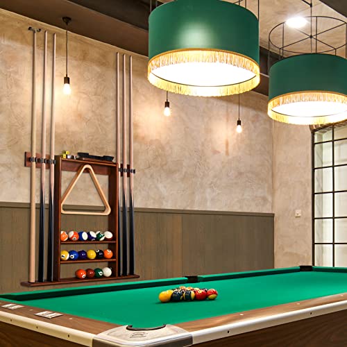 XCSOURCE Pool Cue Rack Only, Pool Stick Holder Wall Mount, 6 Pool Billiard Stick + Ball Set Pool Cue Holder, Pool Table Accessories for Billiard Room Man cave - color: Cherry, 6 Pool