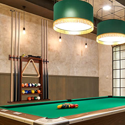 XCSOURCE Pool Cue Rack Only, Pool Stick Holder Wall Mount, 6 Pool Billiard Stick + Ball Set Pool Cue Holder, Pool Table Accessories for Billiard Room Man cave - color: Cherry, 6 Pool