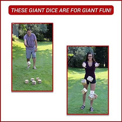 Bolaball Outdoor Fun Bundle Giant Wooden Dice Set & Ring Toss Game | Yard Games for Family, BBQ, Parties, and Picnics