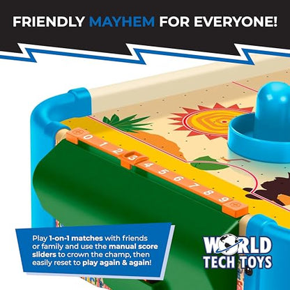 Disney Lilo and Stitch Air Hockey Table for Kids - Wooden Tabletop Game with Puck, Pushers & Air Flow System - Disney Licensed - Kids 4+