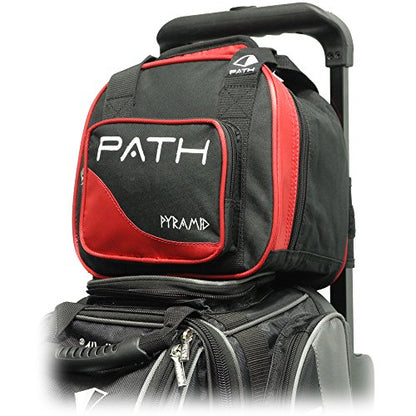 Pyramid Path Plus One Spare Tote Bowling Bag with Front Accessory Pocket - Holds One Bowling Ball and Small Accessories - color: red