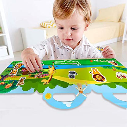 Reusable Sticker Book for Kids, 3 Sets Educational Learning Toys Travel Stickers Activity Books for Toddler Girls Boys Age 3+ Birthday Gifts - Farm, Season & Animals - style: Farm + Animal + Season