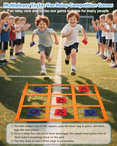 Outdoor Games, Kanosan Giant Tic Tac Toe Bean Bag Toss Games Field Day Birthday Party Family Reunion Carnival Yard Lawn Easter Outside Beach Fun Games - size: TG-32