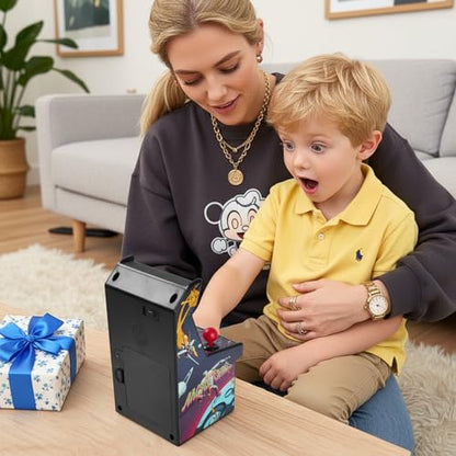 16 Bit Mini Arcade Machine Handheld Games Console for Kids Adults, 8-Way Joystick, 2.5'' Large Screen, 220 Built-in Classic Video Games, Gift for Kids